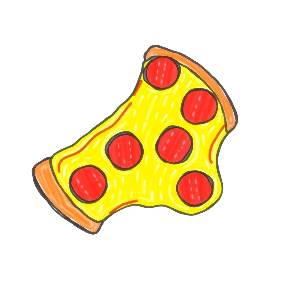 Kid's drawing of pizza