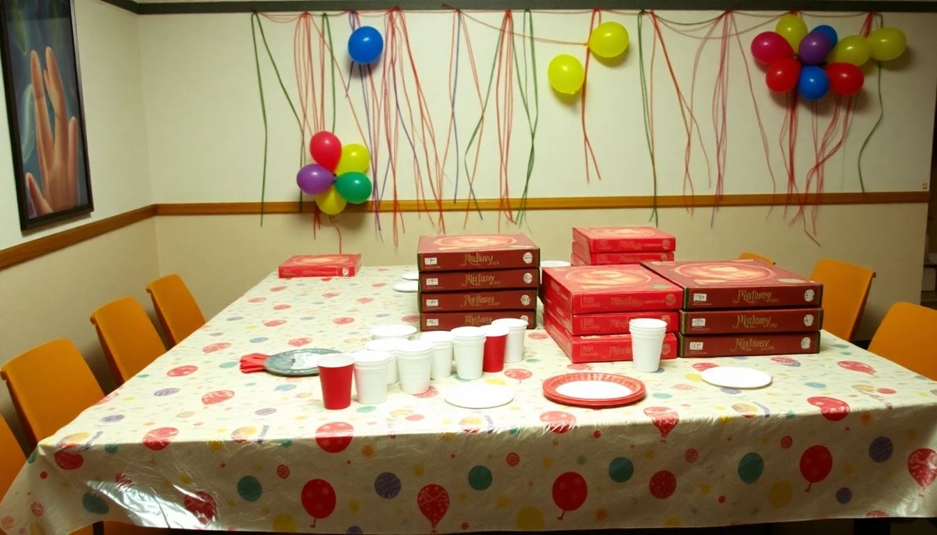 A birthday party room